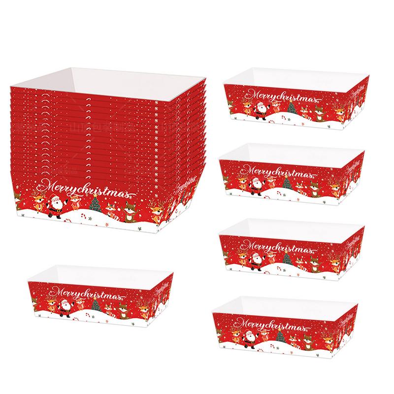 Food Snacks For Christmas - Christmas Paper Food Tray Christmas Snack