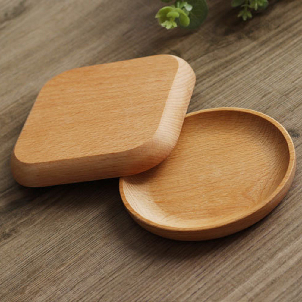 Food In Japanese Snacks - 12 Cm Natural Wooden Round Snack