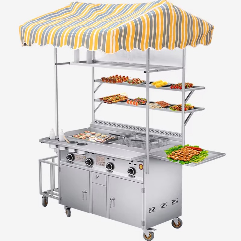 Food Snacks To Sell - Gas-powered mobile snack cart Outdoor rolling