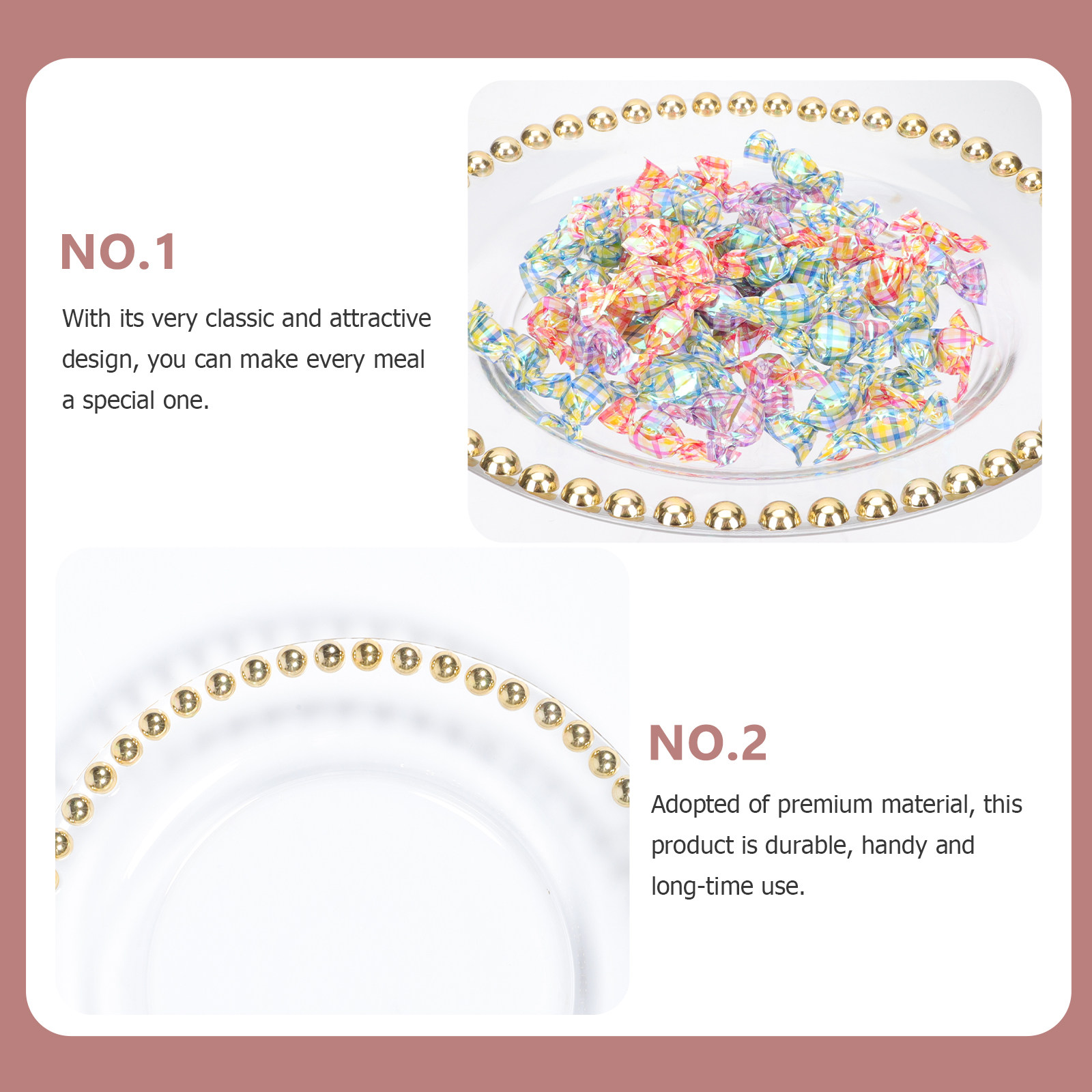 Gold Plated Glass Plate Multi- - огляд і ціна Food Snacks Restaurant
