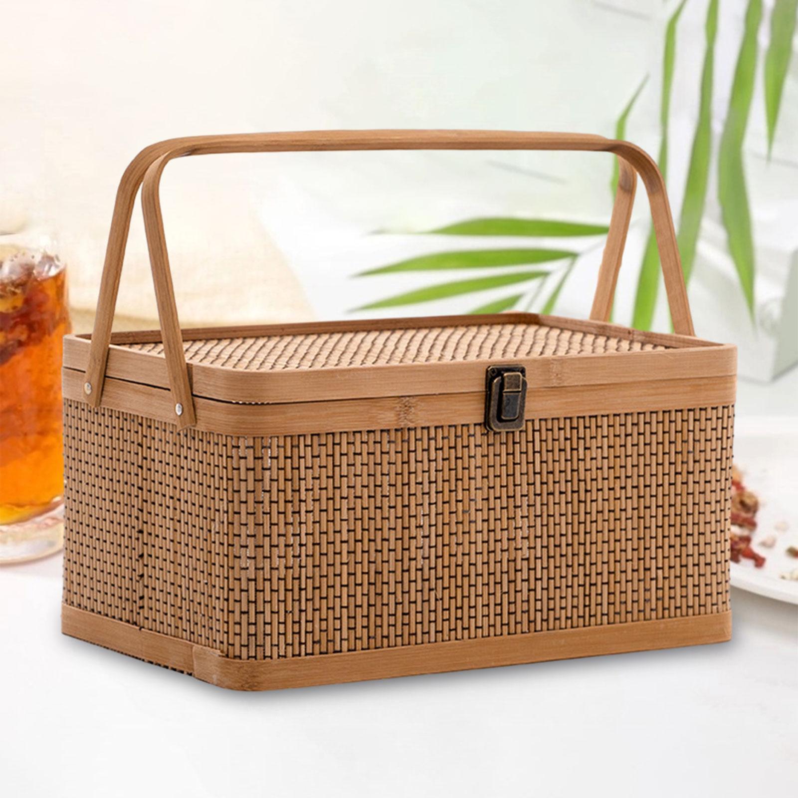 Handcrafted Bamboo Picnic Bask - огляд і ціна Food Snacks Hamper