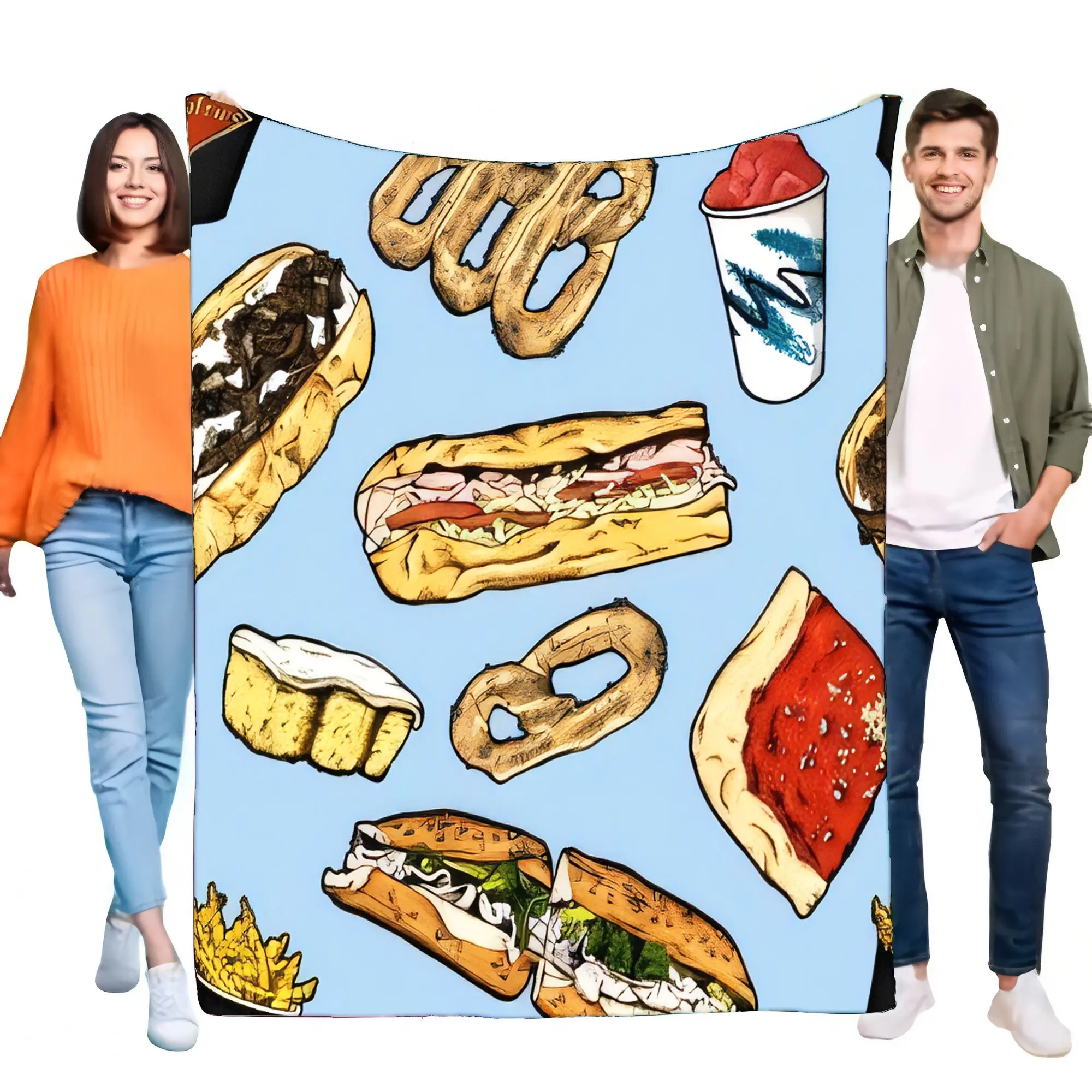 Snack Food Pattern Flannel Fle - огляд і ціна Soft Food Snacks Kids