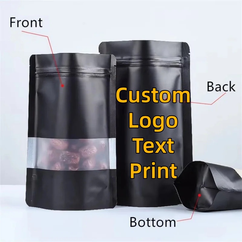100PCS Stand-up Matte Black Al - огляд і ціна Food Snacks For Christmas