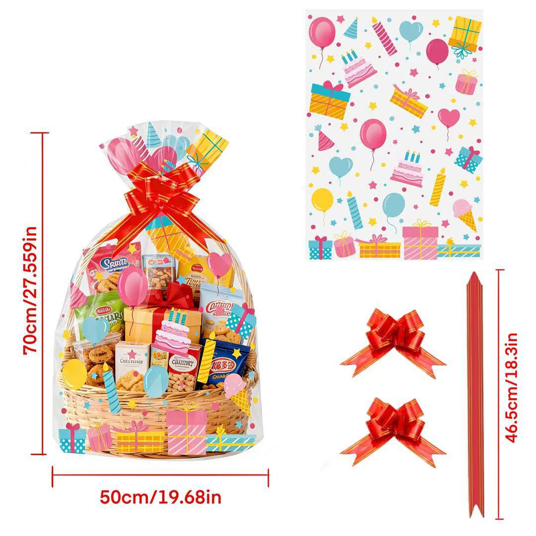 20pcs Birthday Print Clear OPP - огляд і ціна Food Snacks Hamper