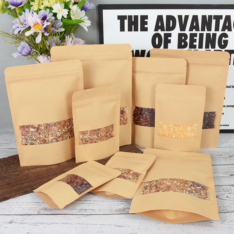 20/50pcs Kraft Paper Zip Lock  - огляд і ціна Food Snacks For Christmas