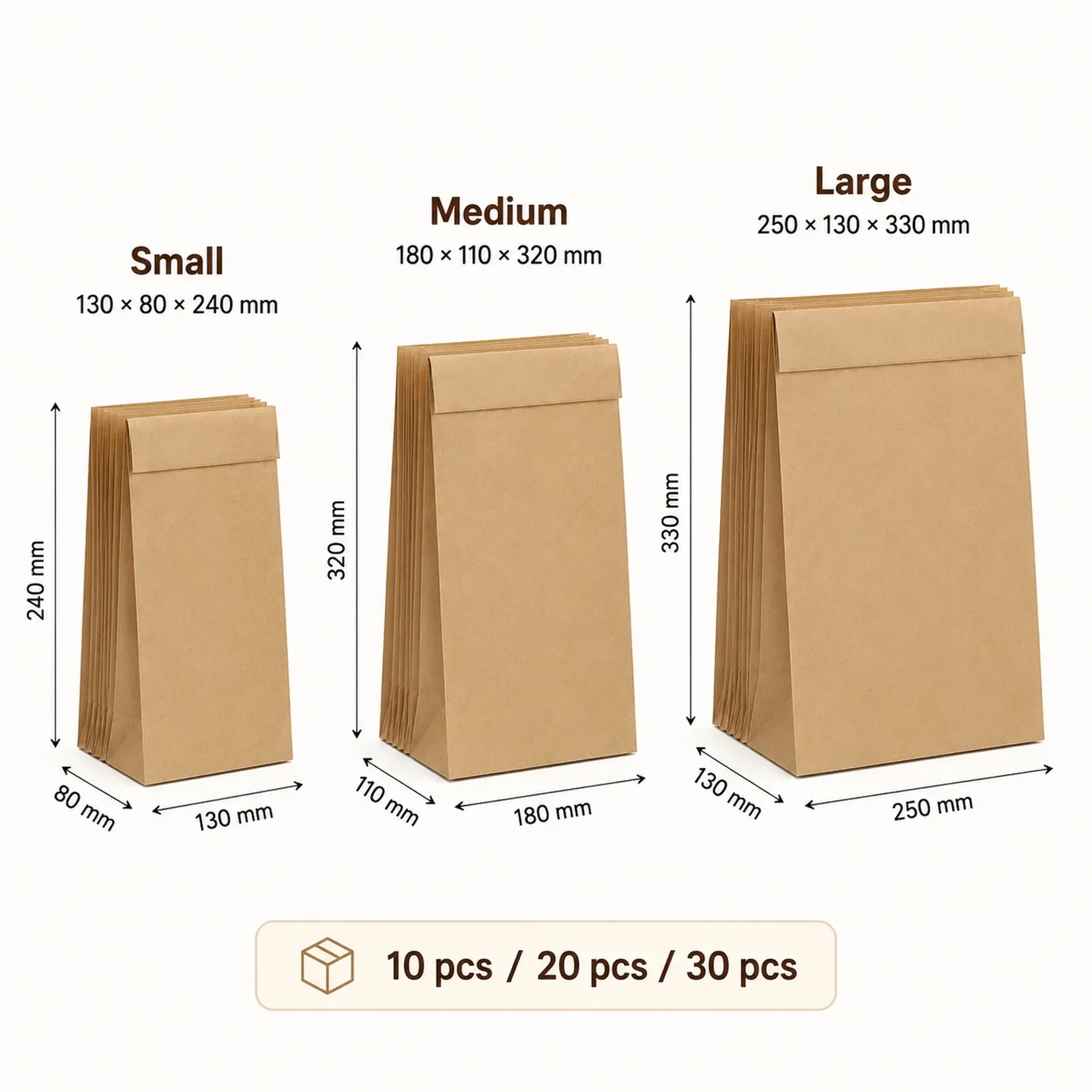 10-30Pcs Small Brown Kraft Pap - огляд і ціна Food Snacks For Christmas
